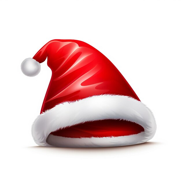 Foto cappello rosso di babbo natale su sfondo blu