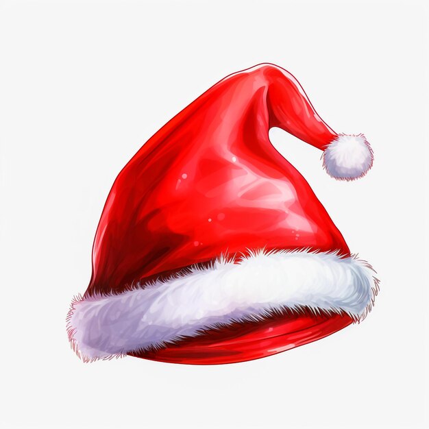 Photo red santa hat on blue background