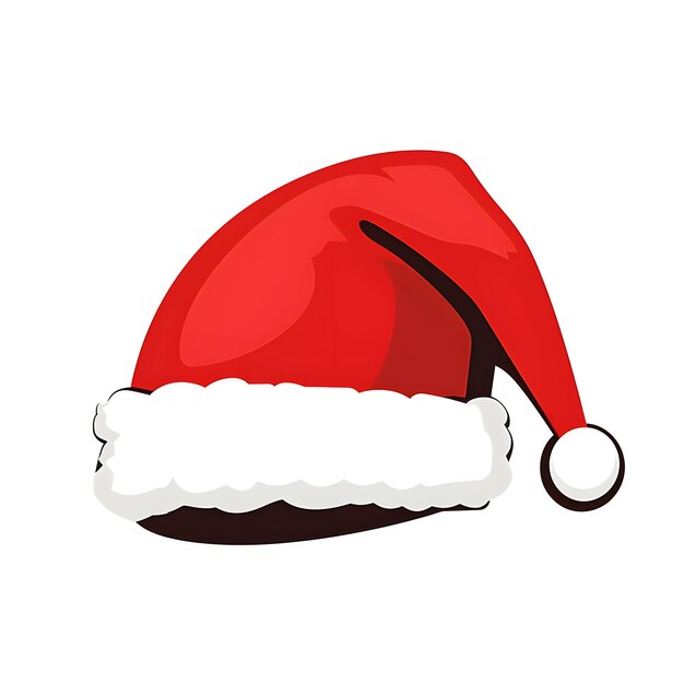 Cappello rosso di babbo natale isolato su sfondo bianco