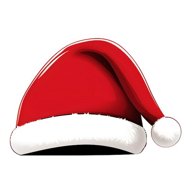 Foto cappello rosso di babbo natale isolato su sfondo bianco