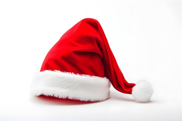 Red Santa hat isolated on white background