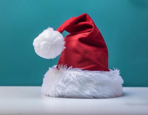 Photo a red santa hat with a white pompom christmas holidays isolated white background