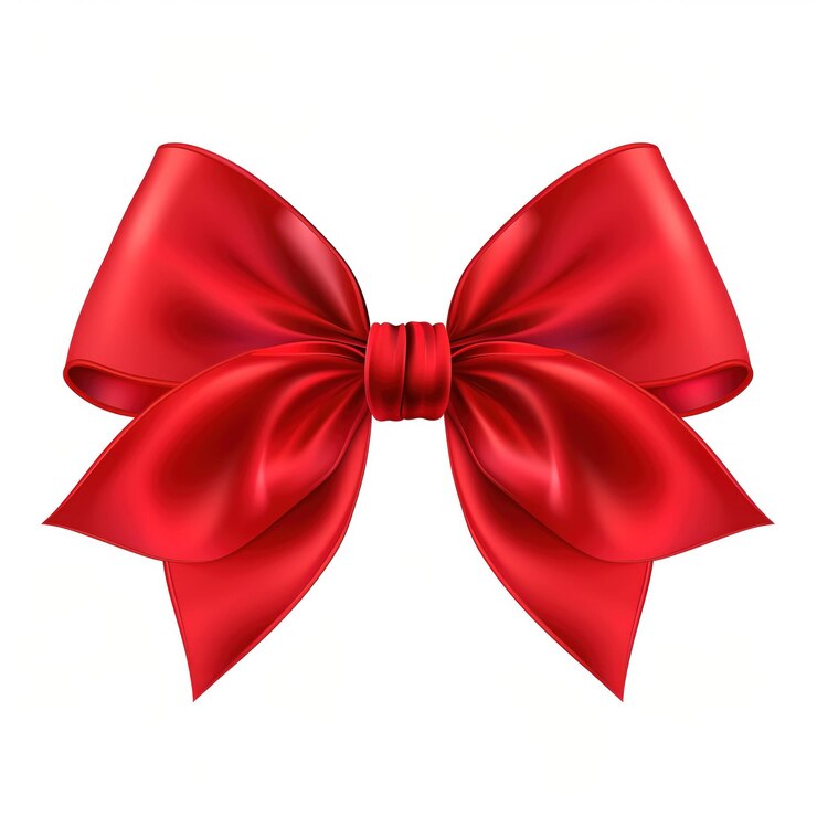 Photo red satin bow isolated