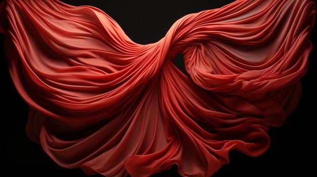 red satin cloth on a dark background