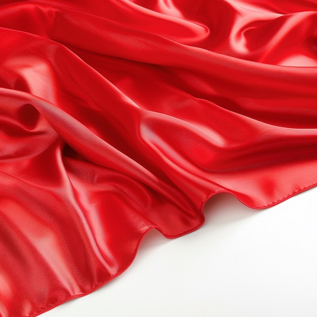 Photo red satin fabric isolated on white background no shadow text logo job id c57ca81ce1c44c6d96763b4e049b3c1e