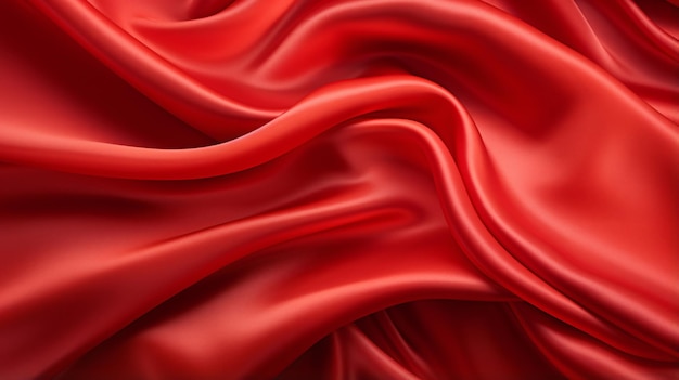 Red satin fabric landscape