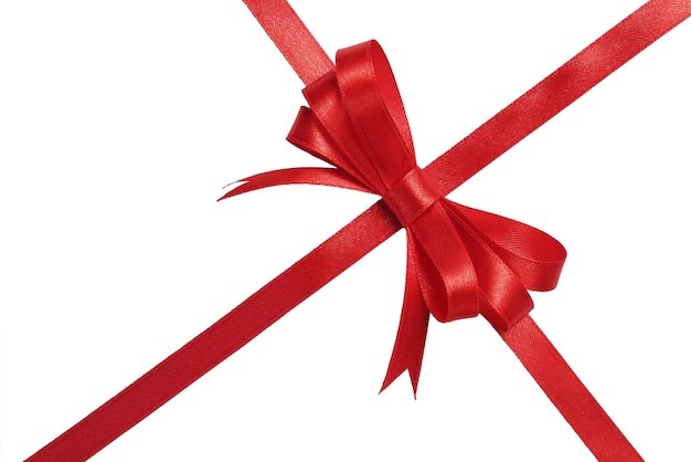 Red Satin Gift Bow Clipping Path