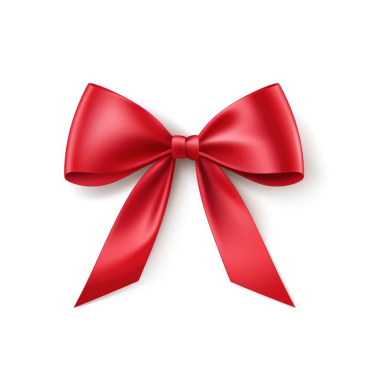Photo red satin ribbon vector illustration on white background