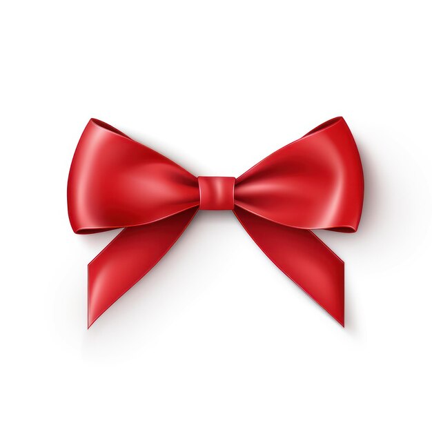 Red Satin Ribbon Vector Illustration on White Background