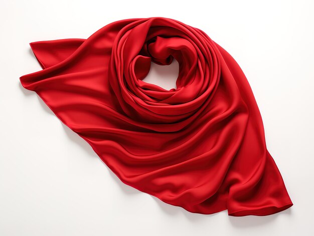 Photo red scarf on a white background