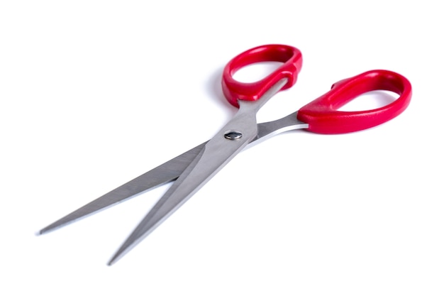 Red scissor sharp isolated, object