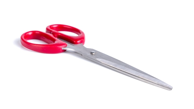 Red scissor sharp isolated, object