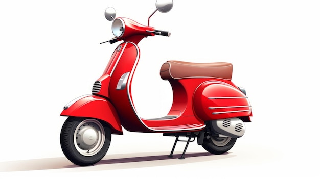 Photo red scooter with italianate flair creative commons hd render