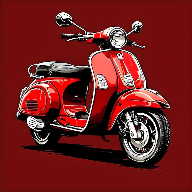 a red scooter with the word scooter on it