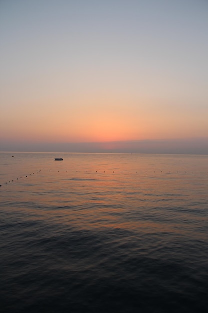 Red sea dawn from the sea in summer