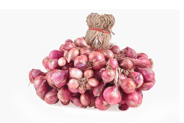 Red shallots isolated on a white background
