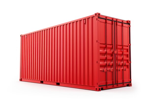 Photo red shipping or cargo container isolated on white background