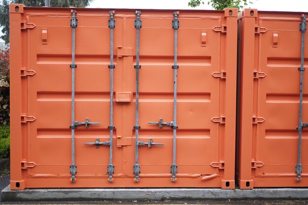Red shipping container cargo background