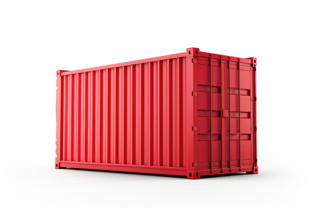 Photo a red shipping container on a white surface suitable for industrial and transportation concepts