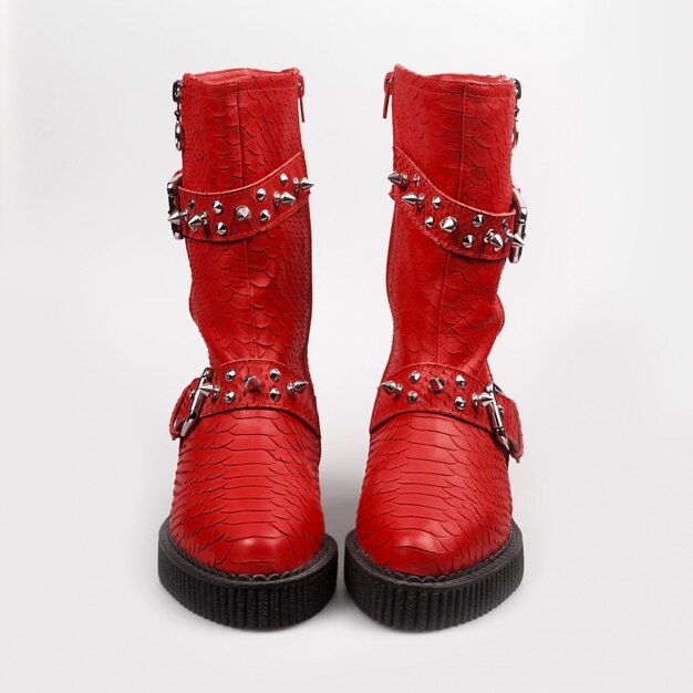 Red shoes with spikes