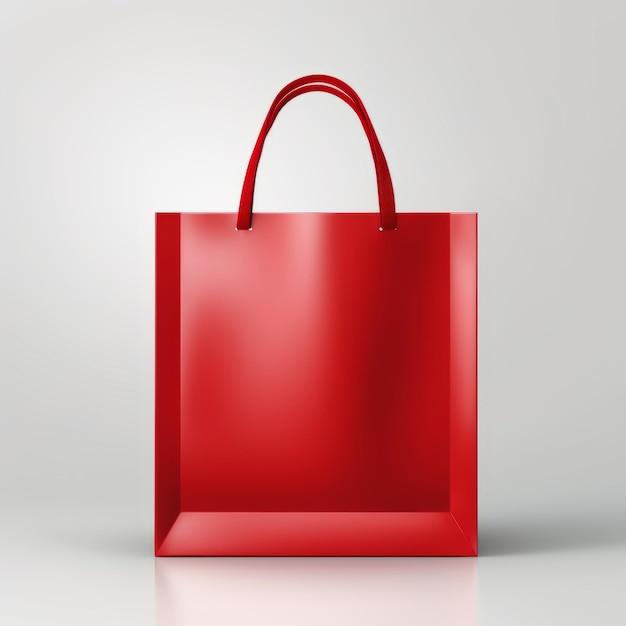 A red shopping bag on a white background