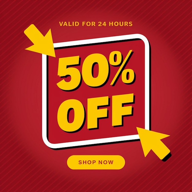 a red sign that says  percent discount  is displayed on a red background