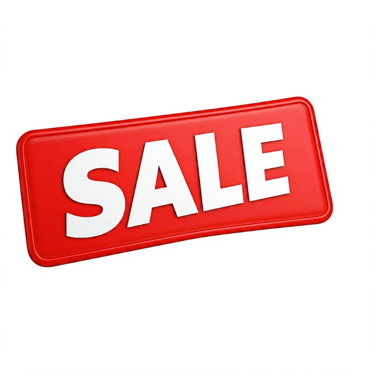 Photo a red sign that says sale on it