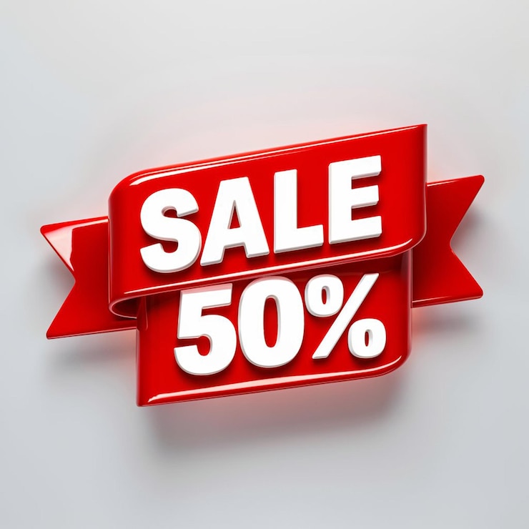 Photo a red sign that says sale percent