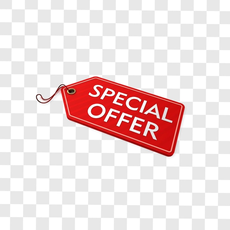 Photo a red sign with a tag that says special offer