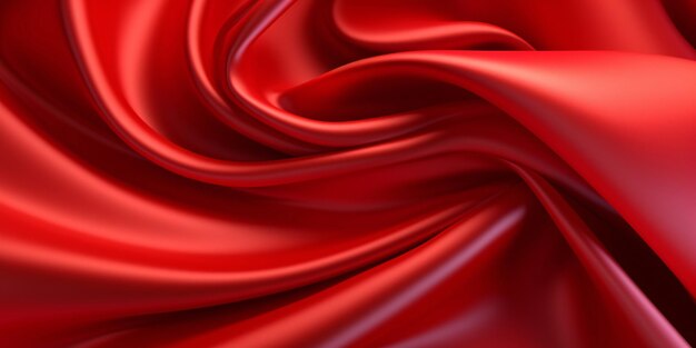 Red silk background flowing red cloth 3D rendering