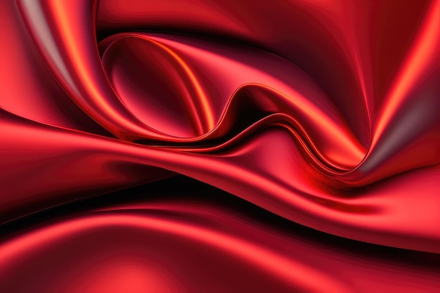 Photo red silk background with a soft wave.