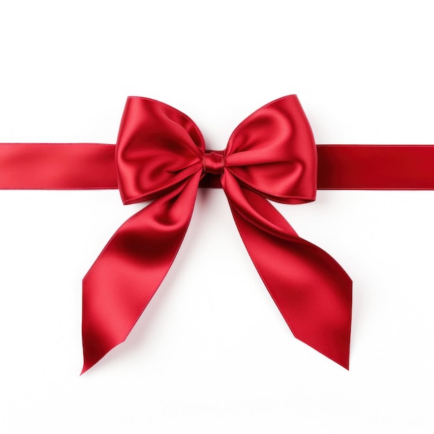 Red silk bow isolated Illustration AI GenerativexA