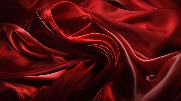 Red silk fabric background full framegenerative ai