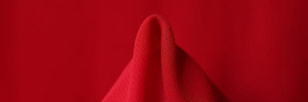 Photo red silk fabric synthetic fabric bright red color concept