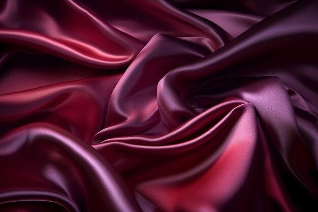 A red silk fabric that is being blown by the wind.