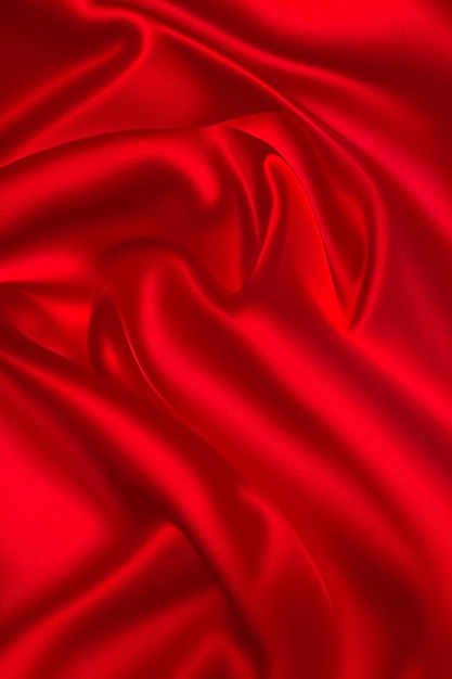 Red silk fabric that is very soft and clean.