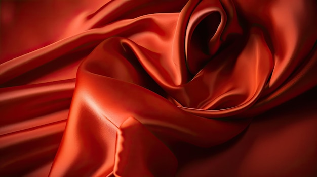 A red silk fabric with a heart shape at the top.