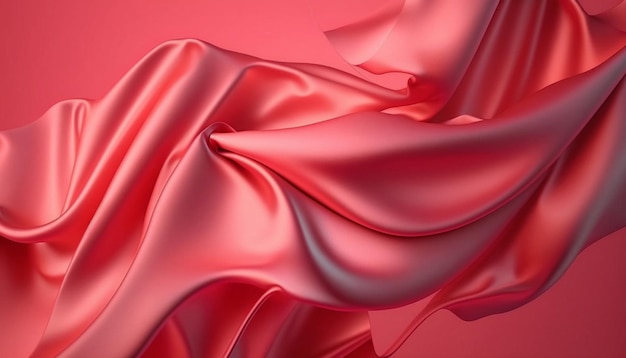 A red silk fabric with a soft wave of light.