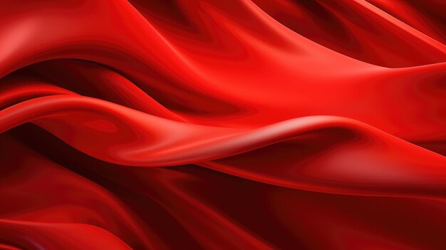 赤い糸の織物とテクスチャー 波状の背景 生成的なAI