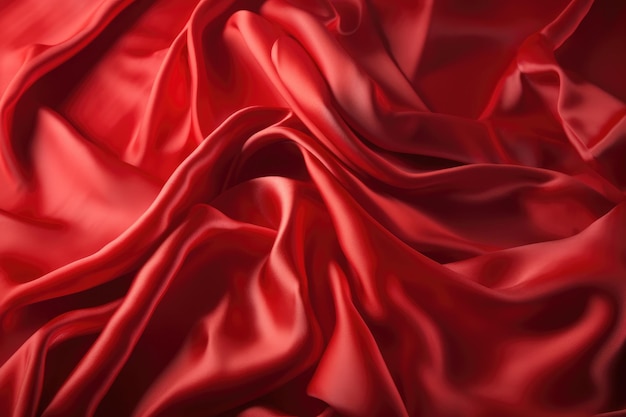 A red silk fabric with the word love on it