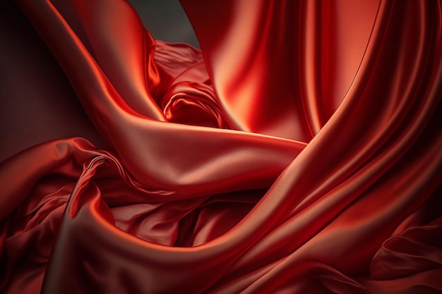 Red silk luxury background Generative AI