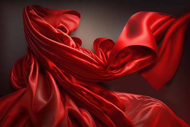 Red silk luxury background Generative AI