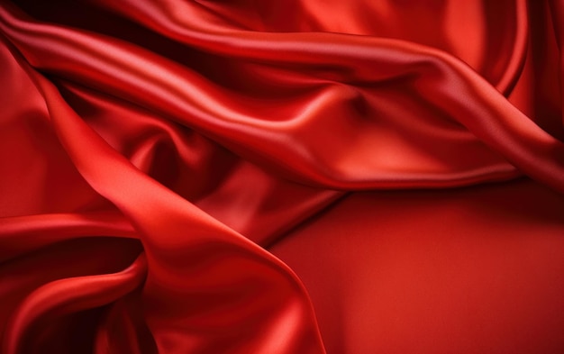 Red silk in a red color