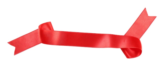 Red silk ribbon isolated on white