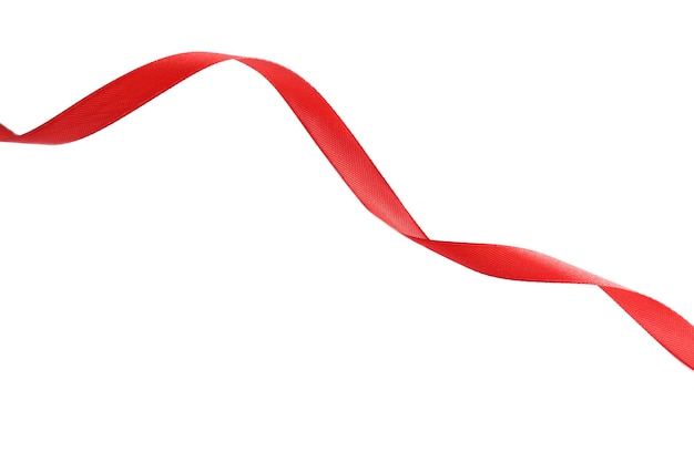 Red silk ribbon isolated on white