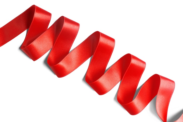 Premium Photo  Red silk ribbon isolated on white