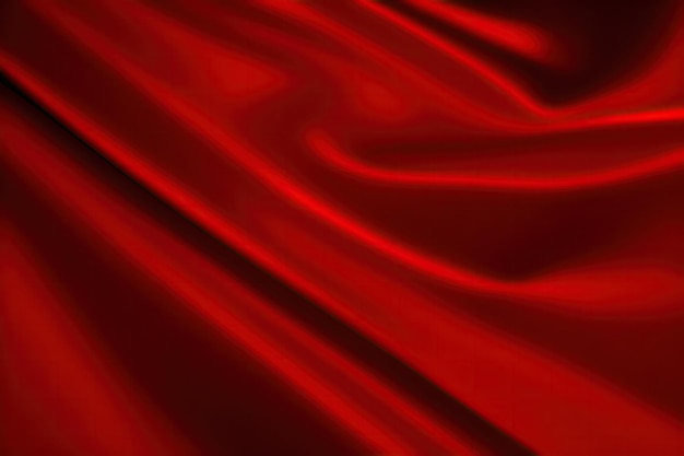 red silk satin curtain luxury background for design soft folds shiny smooth fabric