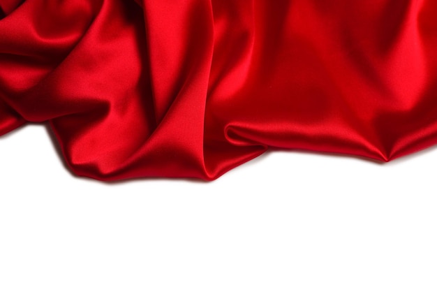 Red silk or satin luxury fabric texture can use as abstract background