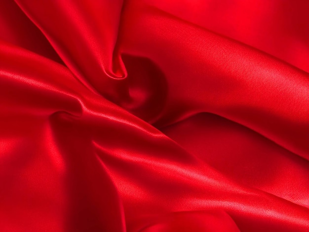 Red silk or satin luxury fabric texture can use as abstract background