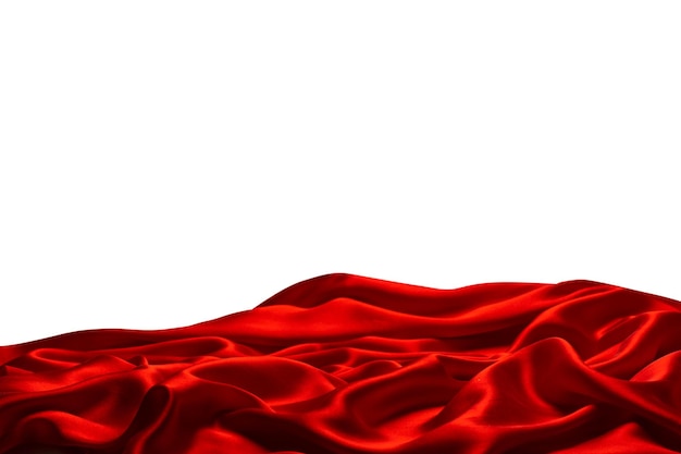 Red silk or satin luxury fabric texture isolated on a white background